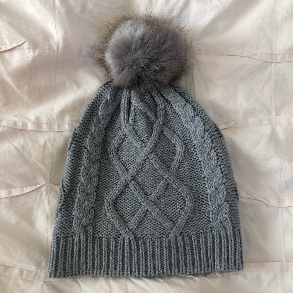 J. Crew Faux Fur Pom-Pom Beanie
